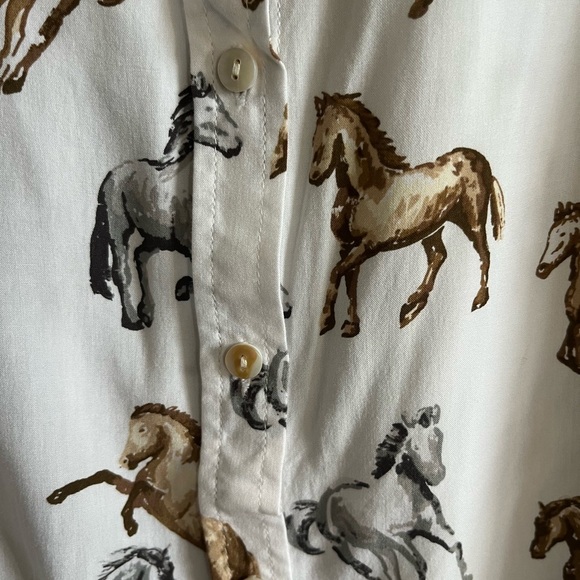 Jane + Delancey Horse-Print Button-down Blouse - Picture 2 of 10